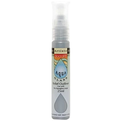 Image of Artiste 25 ml Aquaglass Relief Outliner, Silver