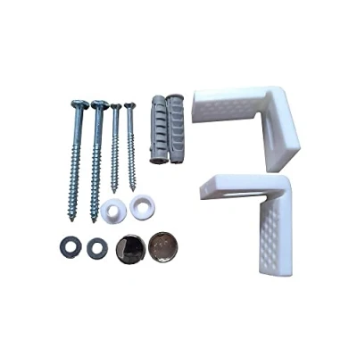 Image of VeeBath Essentials Angled Floor WC Toilet Pan/Bidet Fixing Bolts, Repair Bracket and Screws Bathroom Fitting Kit