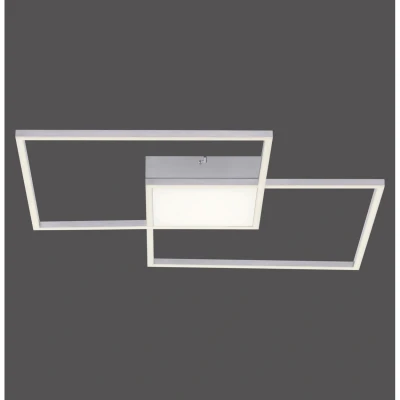 Image of Asmin Integrated LED Semi Flush Ceiling Light Steel 2x 18W 2700 5000K, 1x 8.5W 5000K Dimmable
