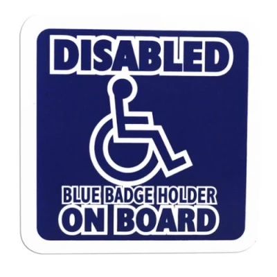 Image of Rowan Disabled Cling Sign Square: Blue Badge Holder On Board