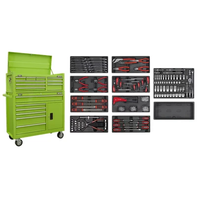 Image of American Pro Tool Chest Combination with 117 PieceTool Kit Green