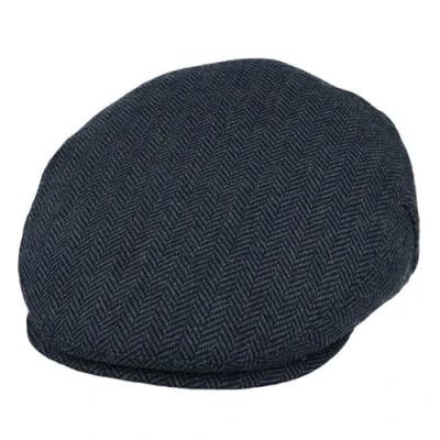 Image of Xposed Menâ™s Classic Country Herringbone Wool Blend Flat Caps Retro Tweed Hat Grey NAVY [WF2172 S]