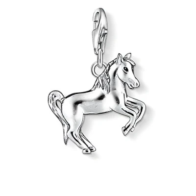 Image of Thomas Sabo Women Charm Pendant Horse Club 925 Sterling Silver 1074 007 12