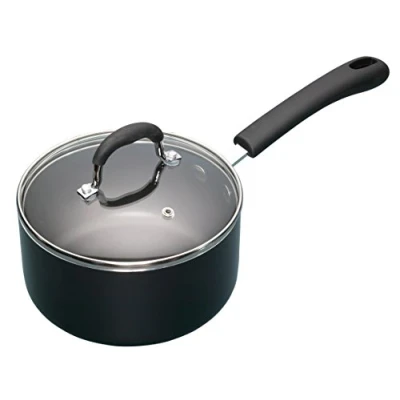 Image of Master Class Aluminium Enamel 18cm Non Stick Saucepan, Steel, Black