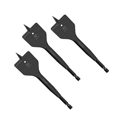 Image of 3 x SabreCut SCRIW40_3 40mm 152mm Impact Rated Flat Wood Spade Bits Compatible with Bosch Dewalt Makita Milwaukee and Many Others