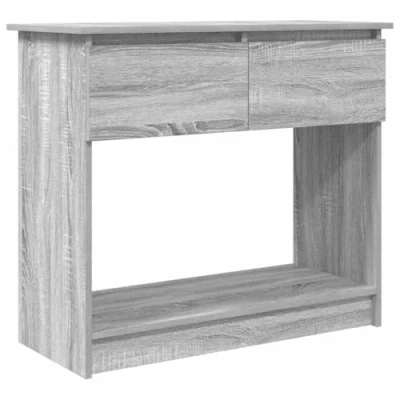 Image of vidaXL Console Table with Drawers Gray Sonoma Engineered Wood Durable Entryway/Living Room/Hallway Organizer 85.5x38.5x74.5 cm Modern Rectangular Space Saver