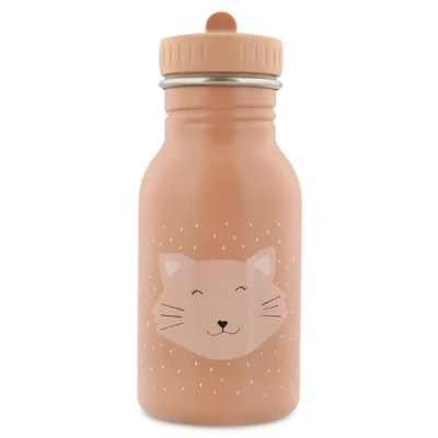 Image of Trixie Drinking Bottle Mrs. Rabbit 350ml Stainless Steel Water for Kids Pink Leakproof Eco Friendly and BPA Free