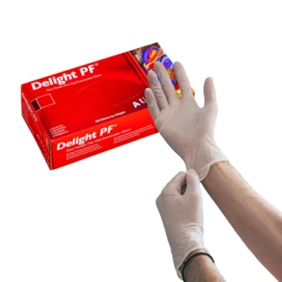 Image of [100 Pack] Avern Clear Vinyl Disposable gloves Powder Free Latex Premium (Large)