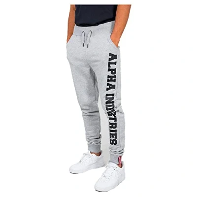 Image of Alpha Industries Men&#039;s Big Letters Jogger Sweatpants, Grey Heather, L