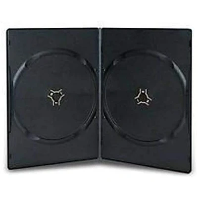 Image of 5 x Amaray Slim Double Black DVD Case (Face on Face) 7mm Spine in Dragon Packaging