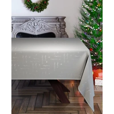 Image of Emma Barclay Christmas Table Cloth, Rectangular Machine Washable Xmas Dining Tablecloth in Red with Silver Snowflake Design 70x108 Inch (178x274cm)