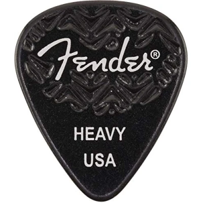 Image of Fender 351 Shape Wavelength Heavy Picks Black (6 Pack) Set of