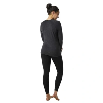 Image of Smartwool Women&#039;s Classic Thermal Merino Base Layer Crew, Charcoal Heather, XL