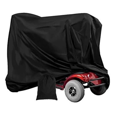 Image of Heavy Duty Mobility Scooter Covers with Storage Bag, Waterproof 190D Oxford Motorbike Protect Cover Anti uv Non slip Electric Chair Easy to Clean for Indoor Outdoor Garden Patio (140X66X91CM)