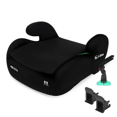 Image of My Babiie MBCSB20 Child Booster Seat ISOFIX, R129 i Size 125 150cm (Group 3, 6 to 12 Years Approx.) Portable Kids Car Seat, Comfortable, Compact, Lightweight, Ideal for Travel Black