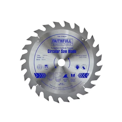 Image of Faithfull TCT Circular Saw Blade 180 x 16mm 24T POS FAIZ18024