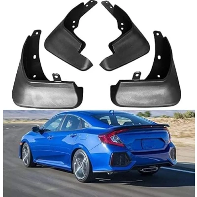 Image of EZURI Car Front Rear Mud Flaps for Civic 6th 8th 9th 10th 1996 2000 2009 2020, 4pcs Splash Guards Auto Fender Exterior Protective Styling Accessories