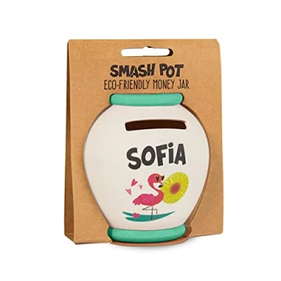 Image of History &amp; Heraldry Personalised Bamboo Smash Pot Money box (Sofia)