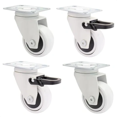 Image of WAGNER Design yourself 3C Swivel Transport castors/Furniture castors 4pcs 2 Without Brake, Screw on Plate, X4 pcs. Set White, (Ø) 50 mm