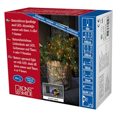 Image of Konstsmide LED Battery Globe Lights, 1 W, Colourful