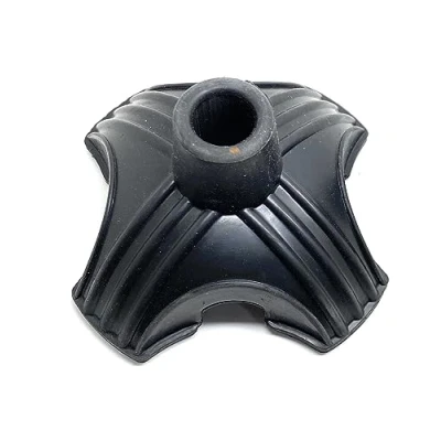 Image of Quantum Leap 19mm Cane Tip, Non Slip Self Standing Quad Support Rubber Tip 4 Point Replacement for 3/4(0.75) Inch Diameter Standard Walking Folding Accessory, Black