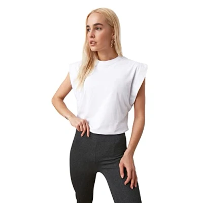Image of Trendyol Women Basic Regular fit Crew Neck Knitted T Shirt Weiß
