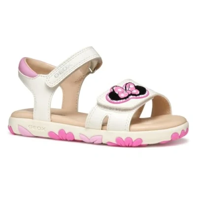 Image of Geox J Sandal Haiti Girl, White/Dk Pink, 12.5 UK