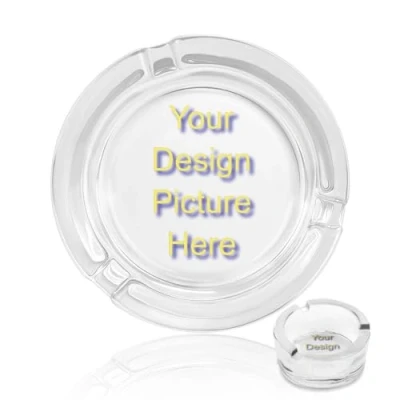 Image of GDJSMIN DIY Photo Custom glass ashtrays For indoor outdoor,Custom PictureCigarettes Ash Tray Portable,Transparent Household Garden Decorative Decor Outdoor made of