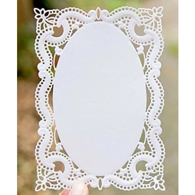 Image of Cutting Dies for Card Making, YunTrip Lace Hole Rectangular Frame Metal Die Cuts Embossing Stencil DIY Scrapbooking Album Photo Craft Paper Cards Decorative