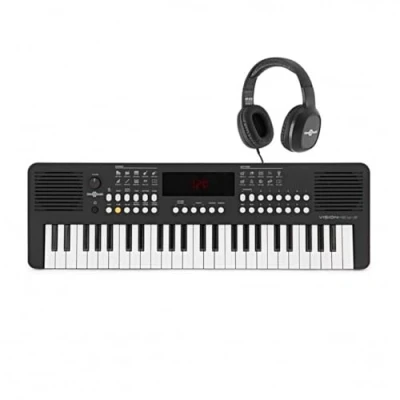 Image of Portable Lightweight 49 Key VISIONKEY 2 Keyboard with Headphones for Silent Practice, Black