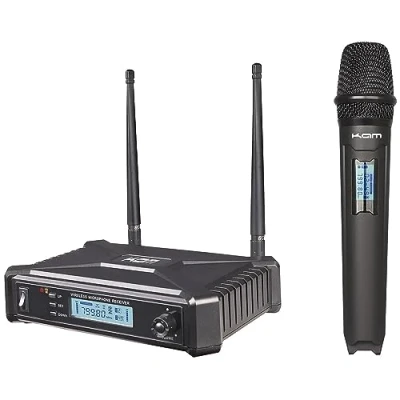 Image of KAM KWM1935 Single Wireless Microphone System with UHF Multi Channel Receiver, LCD Display, and 50m Range