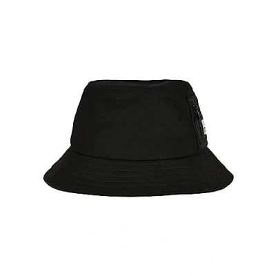 Image of Urban Classics Canvas Logo Bucket Hat, Black, One Size