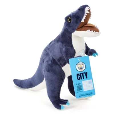 Image of Man City FC Tyrannosaurus Rex (T Rex) 30 cm Officially Licensed Dinosaur Plush, for Adults &amp; Kids Manchester The Citizens