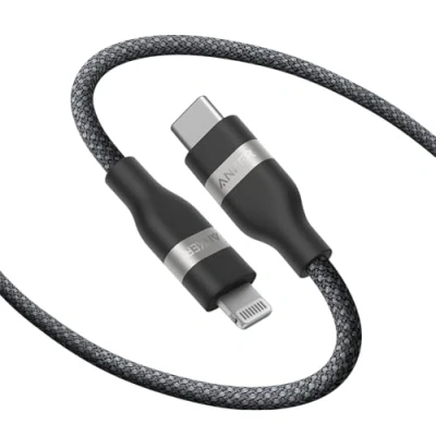 Image of Anker USB C to Lightning Cable, Upcycled Braided Cord, 60W Ultra Fast Charging Cable for iPhone 14/13/12/11 Series and More (6ft)