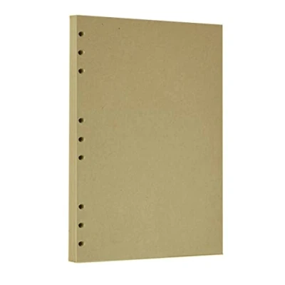 Image of Zelten 1 Pack B5 45 Sheets/90 Pages Kraft Loose Leaf Punched Paper Refills for 9 Hole Binder Personal Organizer Diary Notebook Refillable Planner