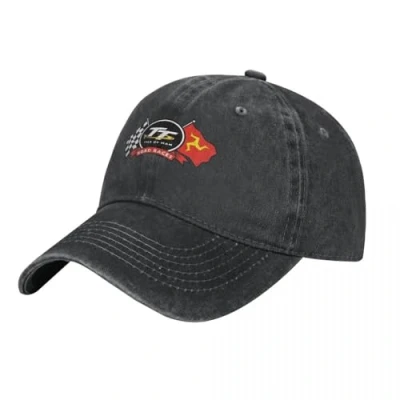 Image of BrAvee Baseball Caps Hip Hop Washed Men&#039;s Cap The World&#039;s Most Challenging Motorcycle Race Trucker Snapback Dad Isle of Man TT Races Golf Hats Birthday