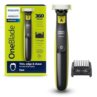Image of Philips Norelco OneBlade 360 Face Hybrid Trimmer and Shaver, Frustration Free Packaging, QP2724/90