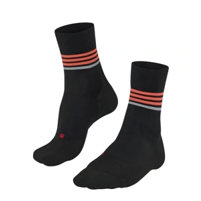 Image of FALKE Women&#039;s RU4 Endurance W So Cotton Anti Blister 1 Pair Running Socks, Black 3004 Stripe, 2.5 3.5