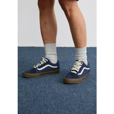 Image of Vans OLD Skool Unisex Trainers, Size: 4.5, Navy/heavy navy Leather and textile