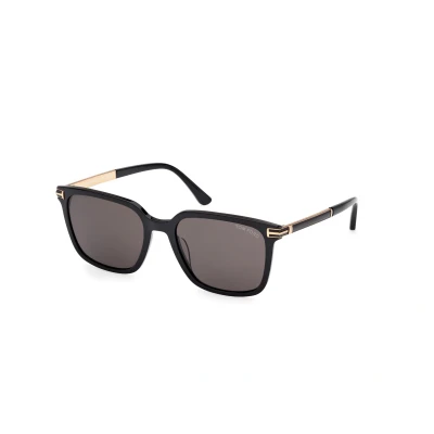 Image of TOM FORD Man FT1183 JOCHEM 01A Sunglasses Acetate Black Smoke Squared Normal