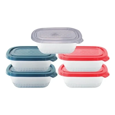 Image of Neez Small Food Containers with Lids (5 Pack, 500ml) BPA Free Plastic Storage Stackable, Microwavable, and Freezer Safe Boxes for Meal Prep Fridge Organization