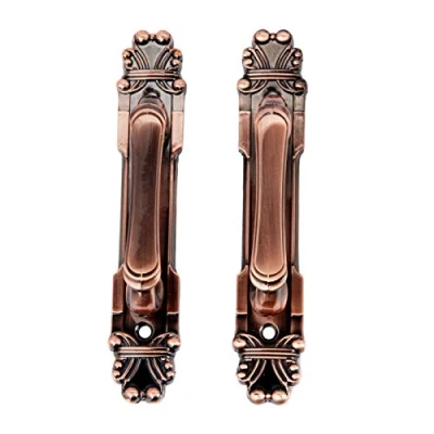 Image of 2Pcs Knobs Handles for Home Cabinet Door Drawer Wardrobe Cupboard Red Bronze 165mm European Style Vintage Brass Metal
