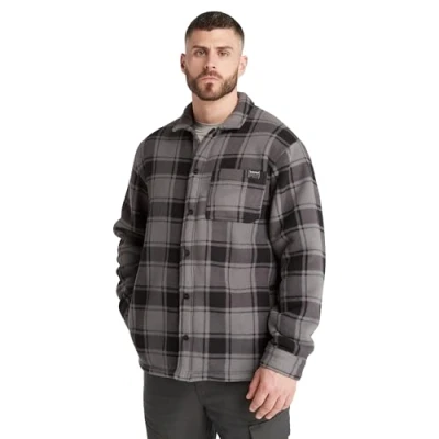 Image of Timberland Men&#039;s Gritman Printed Plaid Fleece Shirt Jacket, Tornado Tartan, XL