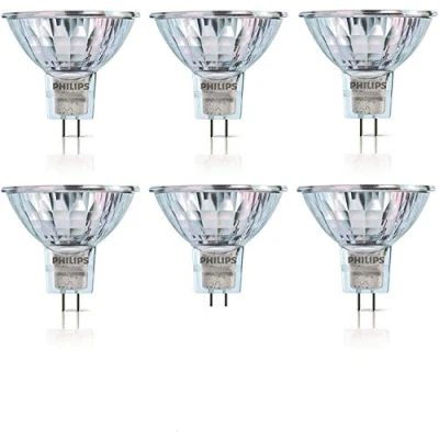 Image of 6Pack Philips Halogen 12V MR16 35W GU5.3 36D 4000Hrs Dimmable Dichroic Light Bulbs
