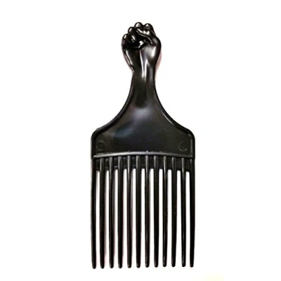 Image of The &quot;Fist&quot; Afro Hair Pik by Love Cosmetics Medium Size in Black Plastic