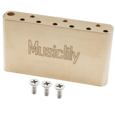 Image of Musiclily Ultra 56.5mm String Spacing Brass 42mm Tremolo Block for USA/Mexico Fender Vintage Strat Style Classic Series Electric Guitar