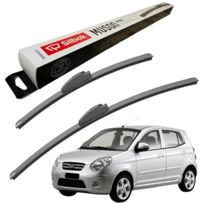 Image of Silbak Windscreen Wipers, fits for KIA PICANTO (05/2004 01/2011) Wiper Blades, 550mm/400mm, Front Blades Set Accessories,