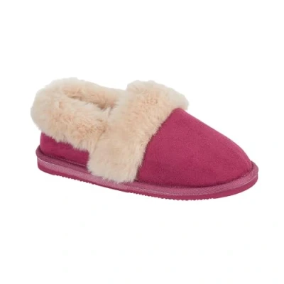 Image of Jo &amp; Joe Ladies Fleece Lined Faux Fur Collar Bootee Slippers (Rose, UK Footwear Size System, Adult, Women, Numeric, Medium, 7)
