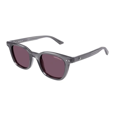 Image of Sunglasses Montblanc Mb0320s col. 004 Uomo Rotonda Grigio
