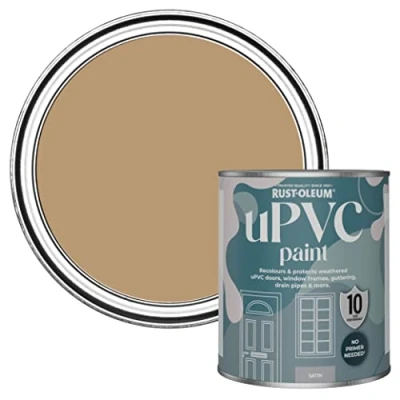 Image of Rust Oleum Brown uPVC Door and Window Paint In Satin Finish Fired Clay 750ml